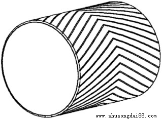 新型溝槽包膠滾筒軸視圖