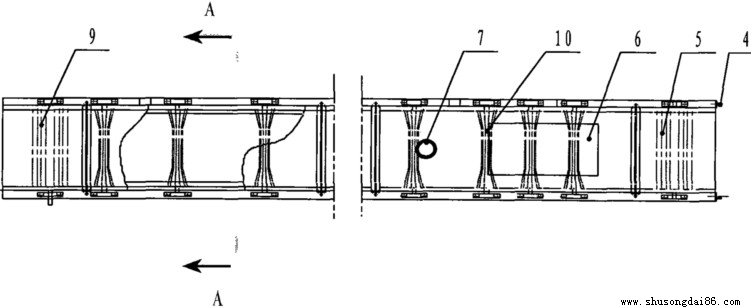 防粉塵皮帶機(jī)輸送線體俯視圖